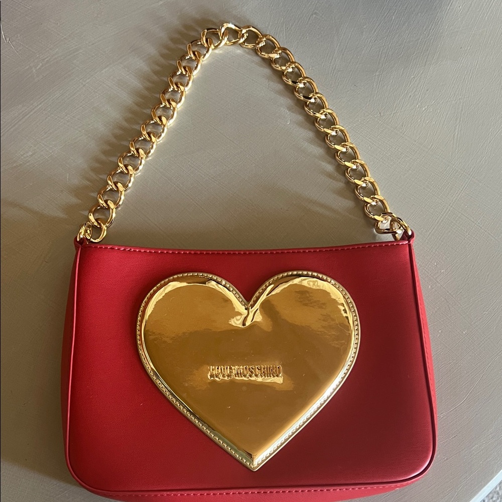 Love Moschino Red Heart Chain Bag